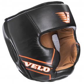 foto шлем боксерский с полной защитой кожаный velo vl-2219 (р-р l, черный)