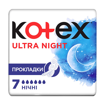 фото гігієнічні прокладки для критичних днів kotex ultra night, 7 шт