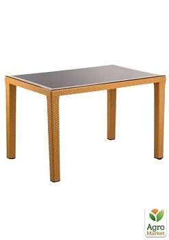 фото стіл tilia antares 80x120 см стільниця зі скла, ніжки пластикові кавовий (10772)