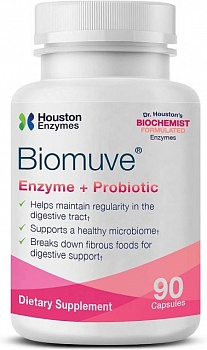 foto пробиотик houston enzymes biomuve enzyme + probiotic 90 капсул