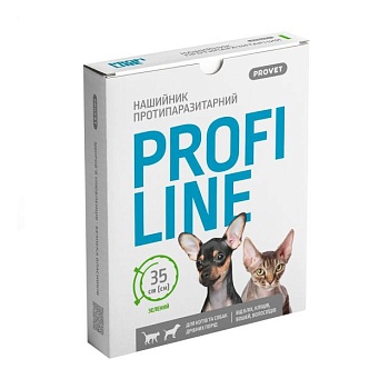 фото нашийник протипаразитарний для котів та дрібних порід собак provet profiline зелений, 35 см
