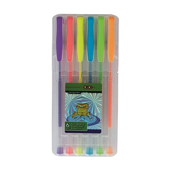 фото набір гелевих ручок zibi kids line neon, 6 кольорів (zb.2201-99)