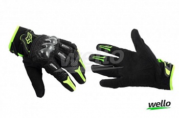 foto перчатки fox bomber (mod:fx-5, size:m, черно-зеленые)