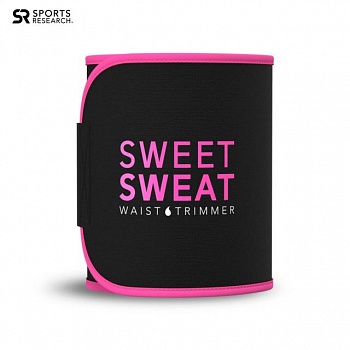 foto спортивный пояс триммер для похудения sports research sweet sweat waist trimmer pink s (талия до 84 см)