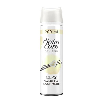 фото гель для гоління gillette satin care dry skin olay vanilla cashmere жіночий, для сухої шкіри, 200 мл