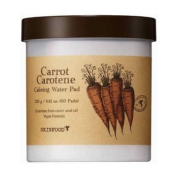 фото пади для обличчя skinfood carrot carotene calming water pad, 60 шт