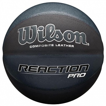foto мяч баскетбольный wilson reaction pro размер 7 композитная кожа черно-серый (wtb10135xb07)