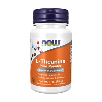 фото дієтична добавка кислоти в порошку now foods l-theanine pure powder l-теанин, 28 г