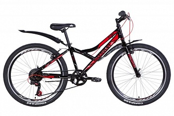 foto велосипед 24" discovery flint 2021 (черно-красный с серым) discovery ops-dis-24-225