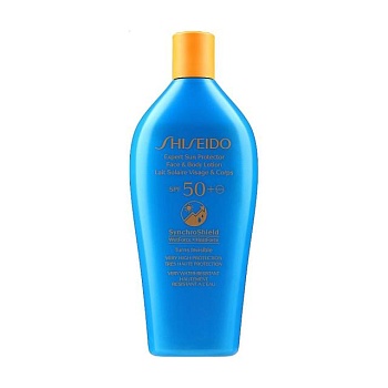 фото сонцезахисний лосьйон для обличчя та тіла shiseido expert sun protection face and body lotion spf50+, 300 мл