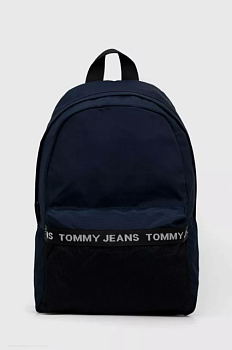 фото рюкзак tommy jeans чоловічий колір синій великий з принтом