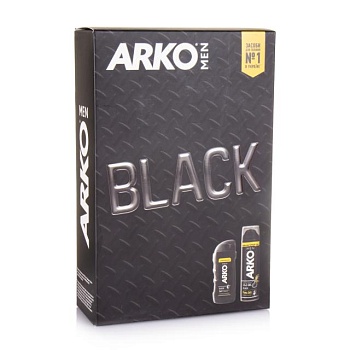 фото подарунковий набір arko men black (гель для гоління, 200 мл + гель для душу, 260 мл)