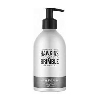 фото шампунь для бороди hawkins & brimble beard shampoo eco-refillable, 300 мл