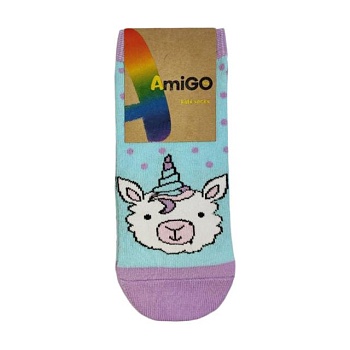 foto шкарпетки дитячі amigo єдинорог блакитні, розмір 16-18