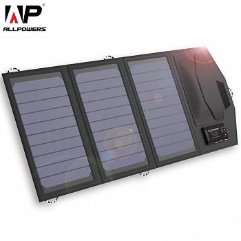 foto зарядка на солнечных батареях allpowers ap-sp-014 5 в 15 вт с накопителем 6000 мач allpowers (773632401)