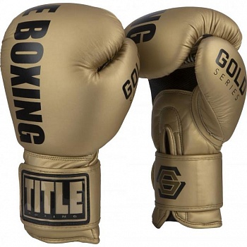 foto боксерські рукавиці title gold series золотий 12 унцій 0160
