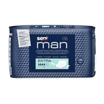 foto урологічні прокладки чоловічі seni man extra, 15 шт