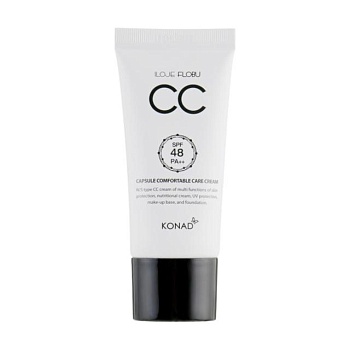 фото cc-крем для обличчя konad capsule cc cream comfortable care cream spf 48 pa++, 30 г