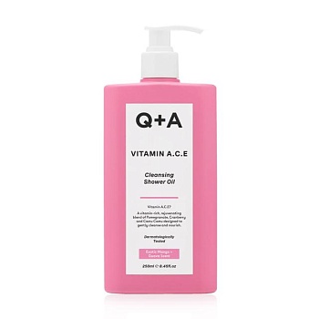 фото вітамінізована олія для душу q+a vitamin a.c.e cleansing shower oil, 250 мл