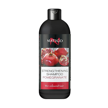 фото зміцнювальний шампунь natigo thickening shampoo для фарбованого волосся, з гранатом, 500 мл