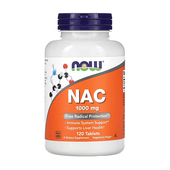 фото дієтична добавка в таблетках now foods nac ацетилцистеїн 1000 мг, 120 шт