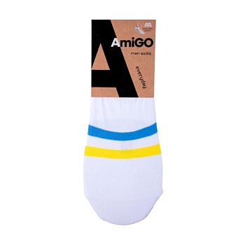 фото шкарпетки чоловічі amigo ss19 сліди, сірі з чорною та білою смужками, розмір 25