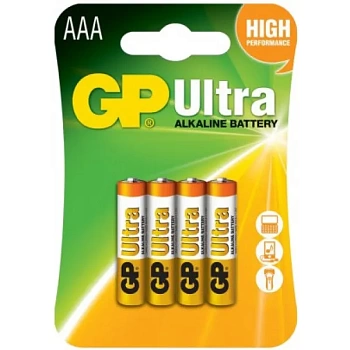 foto батарейка тип aaa gp lr3/aaa ultra alkaline 4 шт.