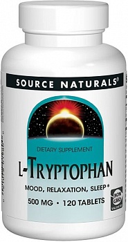 foto l-триптофан l-tryptophan source naturals 500 мг 120 таблеток (sns038)