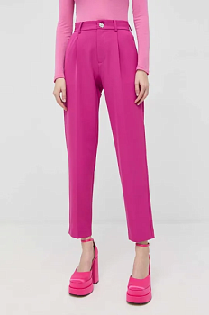 фото штани custommade pianora жіночі колір рожевий фасон сигарети висока посадка
