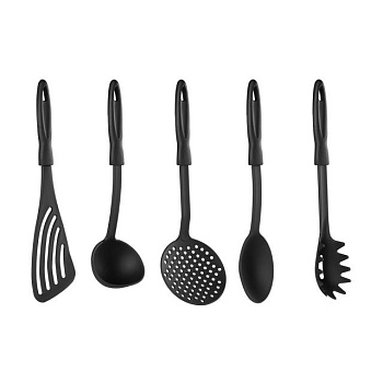 фото набір кухонного приладдя ardesto gemini gourmet, чорний, 5 предметів (ar3805gg)