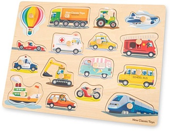 фото пазл-сортер new classic toys транспорт 16 частей (10442)