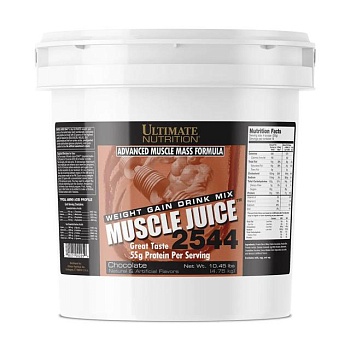фото дієтична добавка гейнер в порошку ultimate nutrition muscle juice 2544 шоколад, 4.75 кг