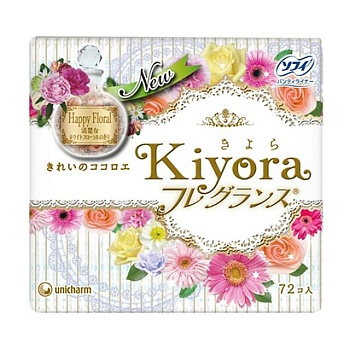 фото щоденні прокладки sofy kiyora happy floral, 72 шт