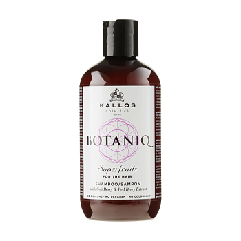 фото шампунь для волосся kallos cosmetics botaniq superfruits shampoo із суперфруктами, 300 мл