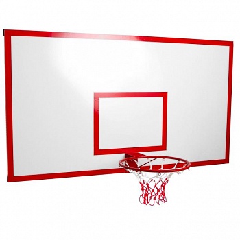 foto баскетбольный щит с кольцом и сеткой для улицы игровой уличный металлический ur 180 х 105 см красный (la-6275)