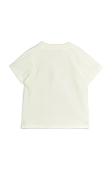 фото дитяча футболка mini rodini колір бежевий з принтом