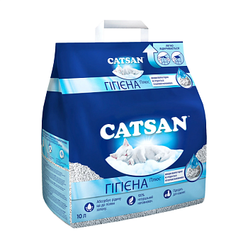 фото наповнювач туалетів для кішок catsan hygiene plus 10 л