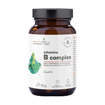 фото дієтична добавка вітаміни в капсулах aura herbals vitamin b complex вітамін b, 90 шт