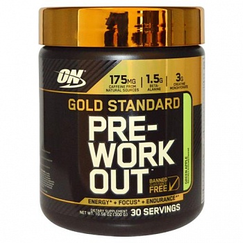 foto предтренировочный комплекс optimum nutrition gold standard pre-workout 300 г яблоко (4384301089)