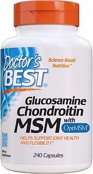 foto глюкозамин хондроитин glucosamine chondroitin msm with optimsm doctor's best 240 капсул (db071)