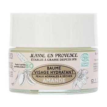 фото зволожувальний бальзам для обличчя jeanne en provence bio almond moisturizing face balm, 50 мл
