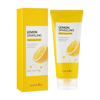 фото пінка для вмивання secret key lemon sparkling cleansing foam з екстрактом лимона, 200 мл