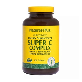 foto харчова добавка вітаміни в таблетках naturesplus super c complex вітамін c 1000 мг, біофлавоноїди 500 мг, 180 шт