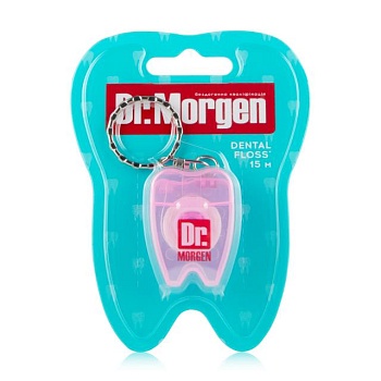 фото зубна нитка dr. morgen dental floss mini для щоденного догляду, рожевий прозорий, 15 м