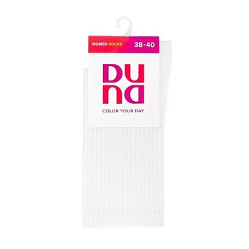 фото шкарпетки жіночі duna 3341 високі, білі, розмір 21-23