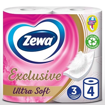 фото туалетная бумага zewa exclusive ultra soft 4 шт