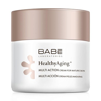 foto мультифункціональний крем для зрілої шкіри babe laboratorios healthy aging+ multi action cream for mature skin 60+, 50 мл