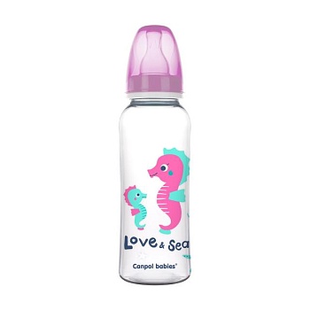 фото пляшечка для годування canpol babies love & see з малюнком, від 1 року, рожева, 250 мл (59/400)