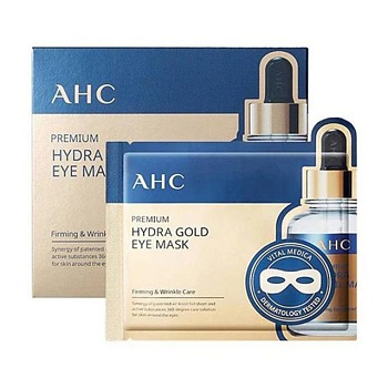 фото зміцнювальна маска для шкіри навколо очей ahc premium hydra gold foil eye mask, 5 шт
