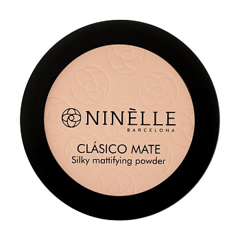 фото легка матова компактна пудра для обличчя ninelle clasico mate silky mattifying powder 201, 8 г